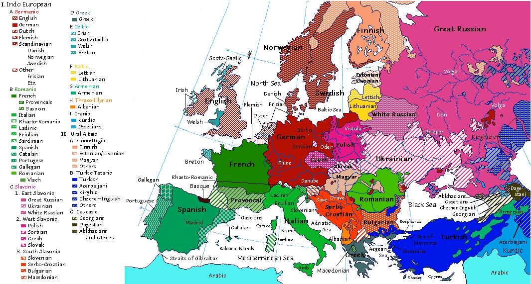 Race map of Europe before 1914